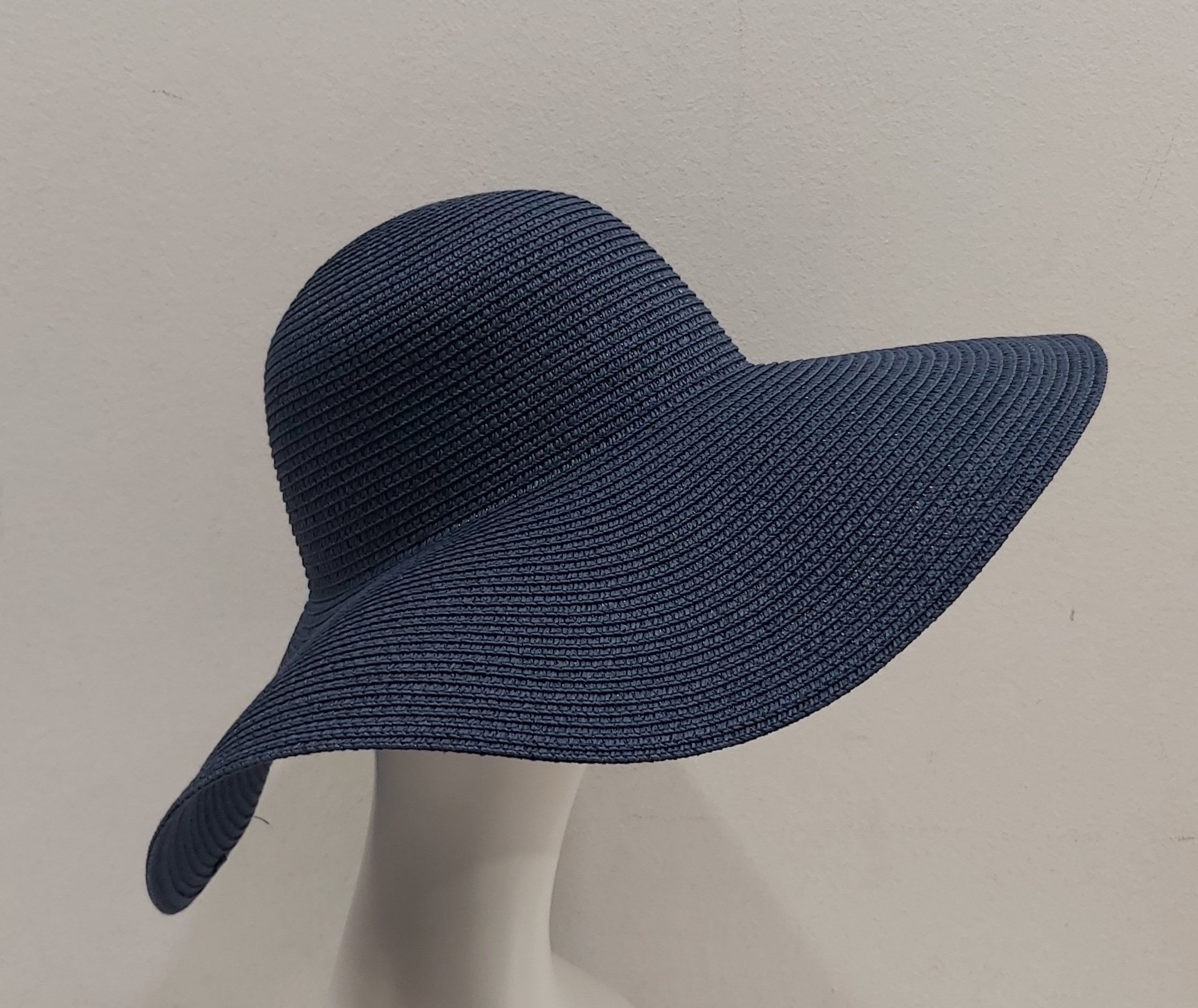 CAPPELLO PAGLIA CERIMONIA SOLE TESA LARGA BLU - immagine 3