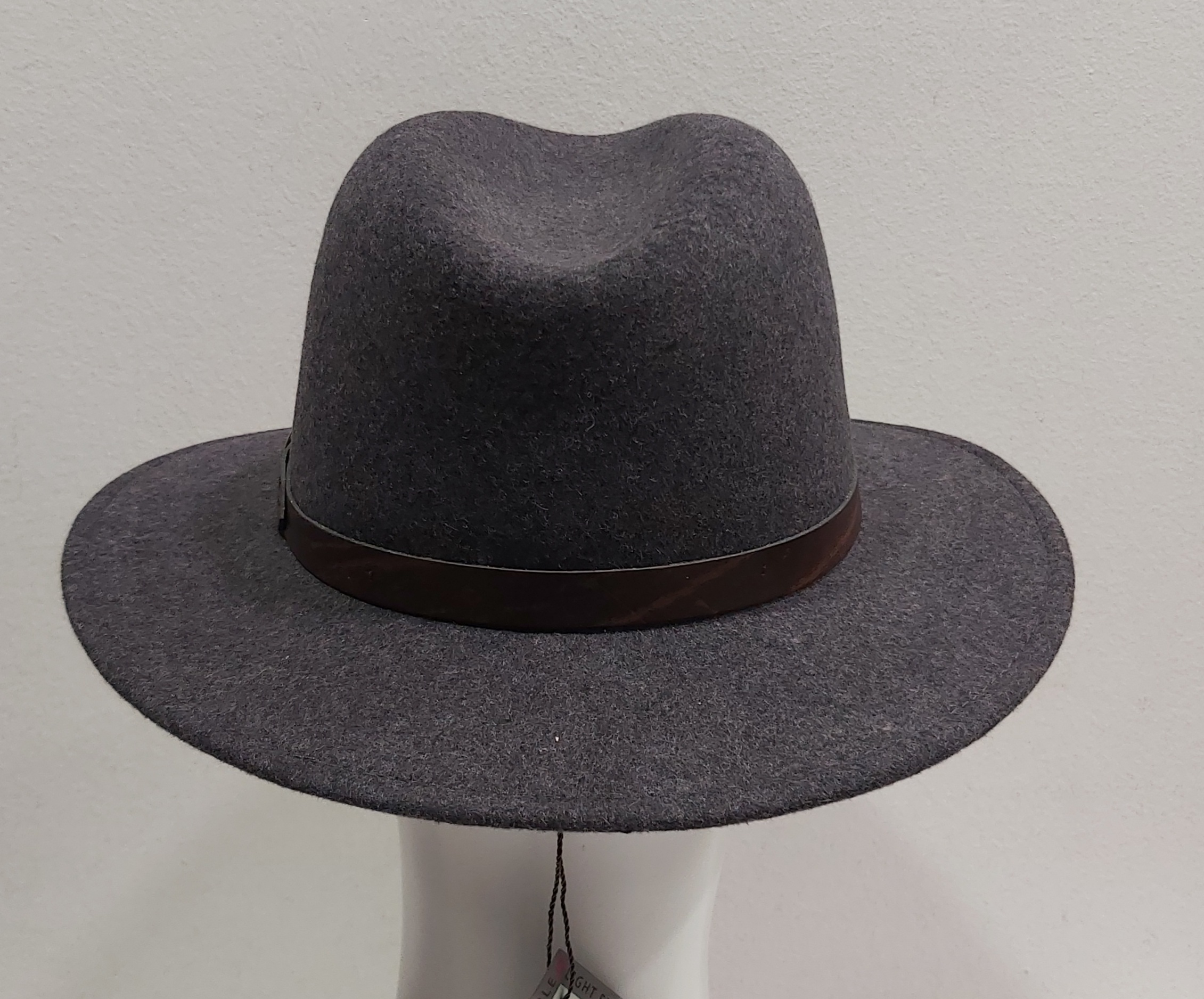 CAPPELLO INDIANA JONES CASUAL FELTRO LANA GRIGIO CINTURINO Made in Italy - immagine 4
