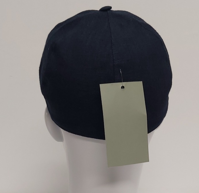 CAPPELLO BASEBALL VISIERA 100% LINO MADE IN ITALY BLU SCURO CHIUSO DIETRO - immagine 5