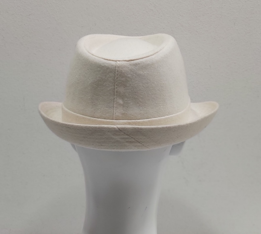 CAPPELLO TRILBY TESSUTO BIANCO LANA MADE IN ITALY MISURA 59 - immagine 4