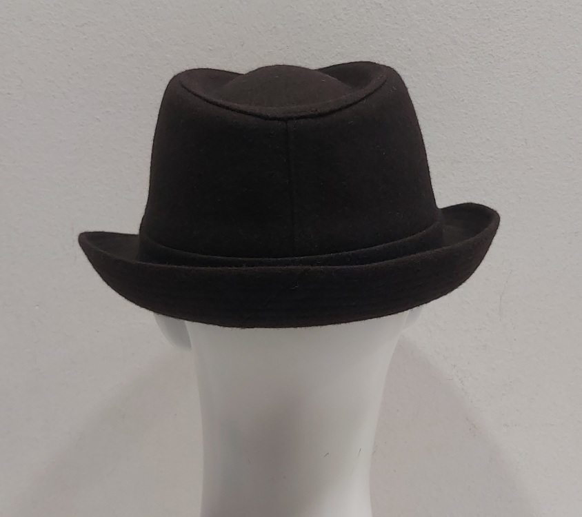 CAPPELLO TRILBY MARRONE TESTA MORO TESSUTO LANA MADE IN ITALY - immagine 4