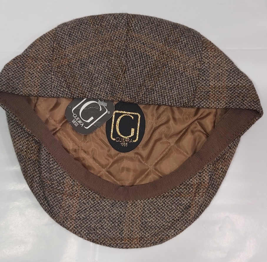 COPPOLA BERRETTO TWEED MARRONE LANA CASHMERE misura 61 MADE IN ITALY - immagine 5