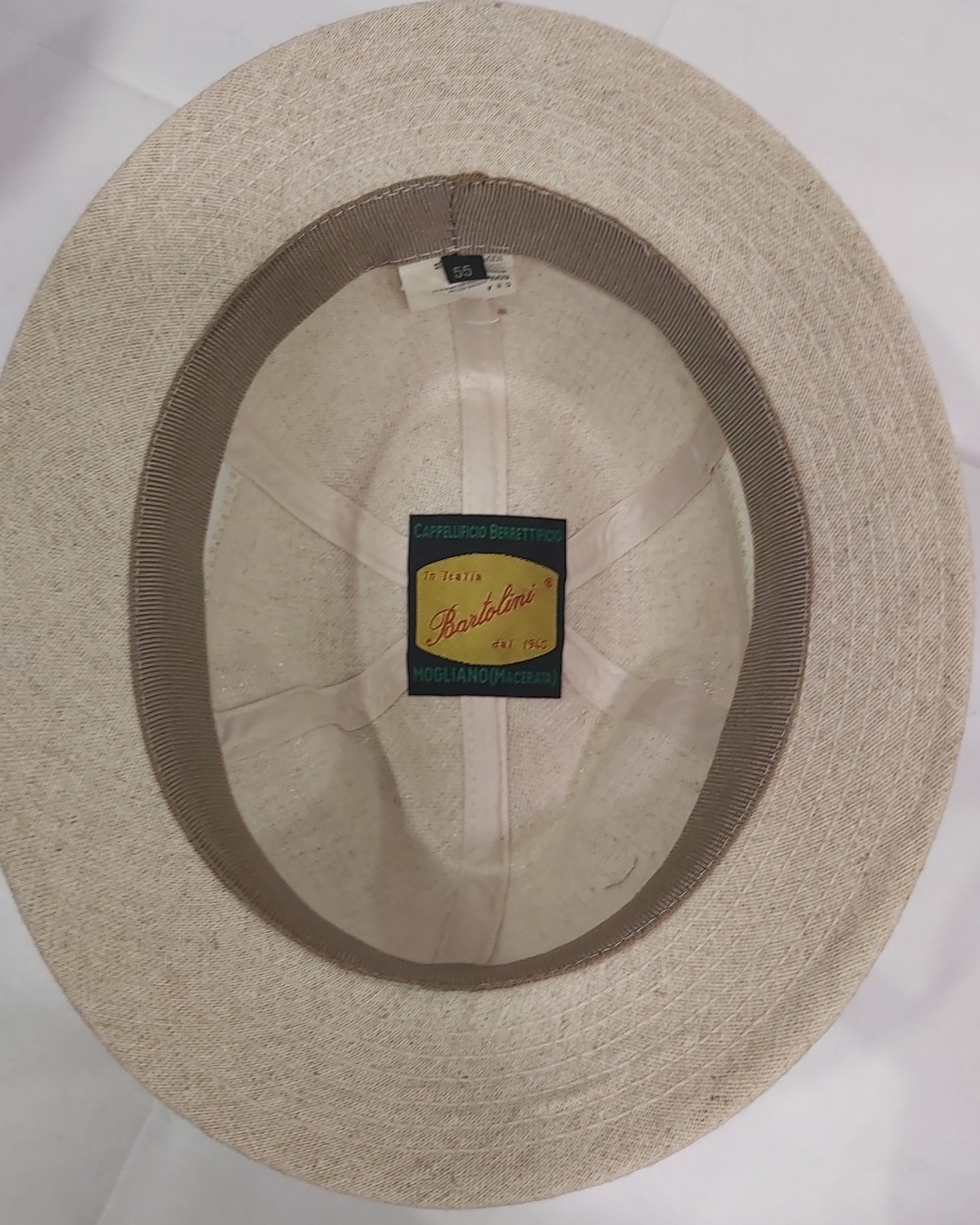 CAPPELLO CASUAL ESTIVO UOMO BEIGE ECRU LINO COTONE MADE IN ITALY - immagine 5