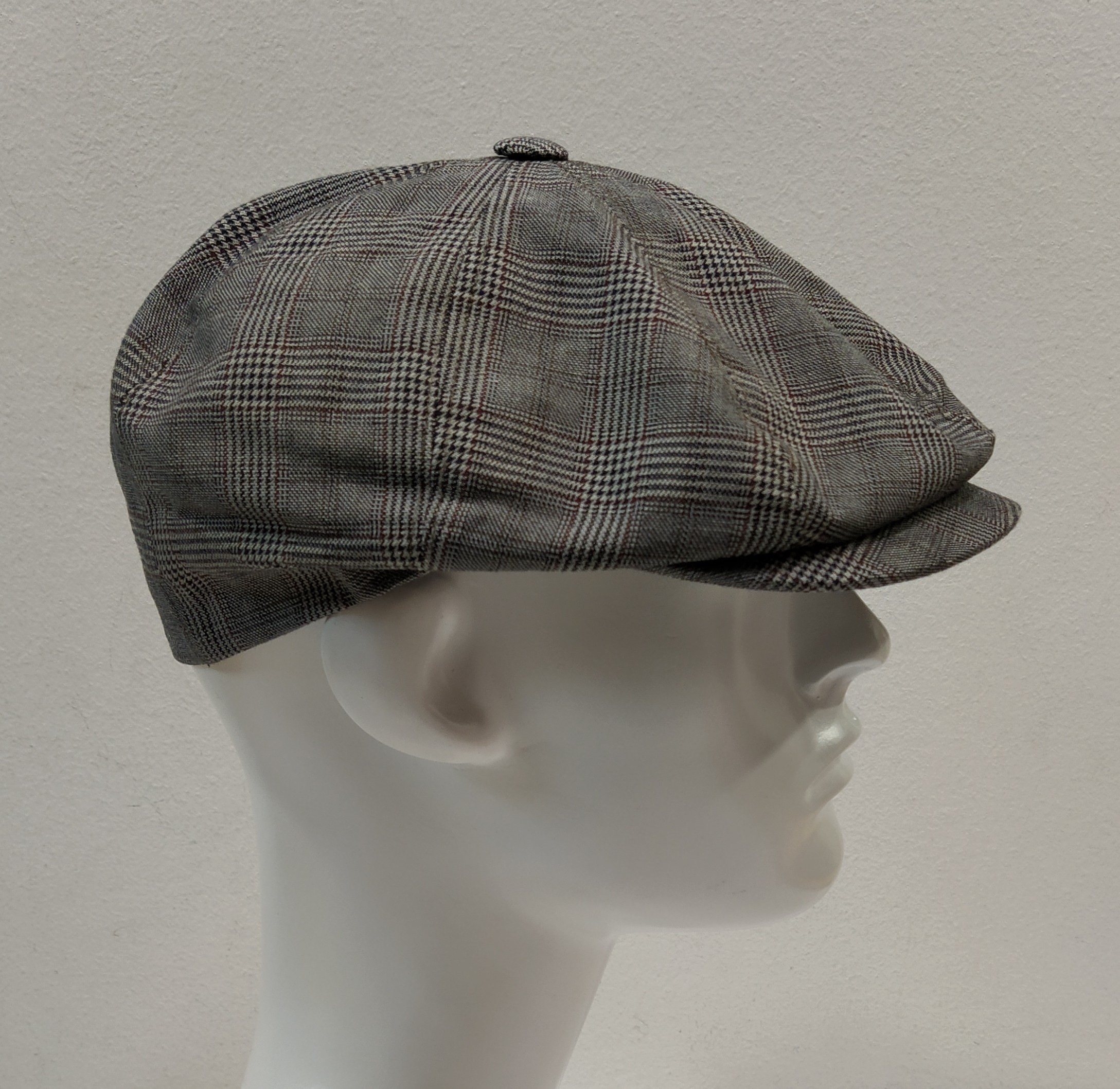 BERRETTO PEAKY BLINDERS ESTIVO A SPICCHI PRINCIPE DI GALLES GRIGIO 100% COTONE MADE IN ITALY MISURA 54 - immagine 2