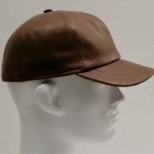 CAPPELLO VISIERA BASEBALL IN PELLE CUOIO MADE IN ITALY INVERNALE MISURA 61
