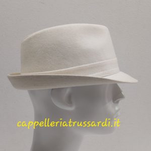 CAPPELLO TRILBY TESSUTO BIANCO LANA MADE IN ITALY MISURA 59