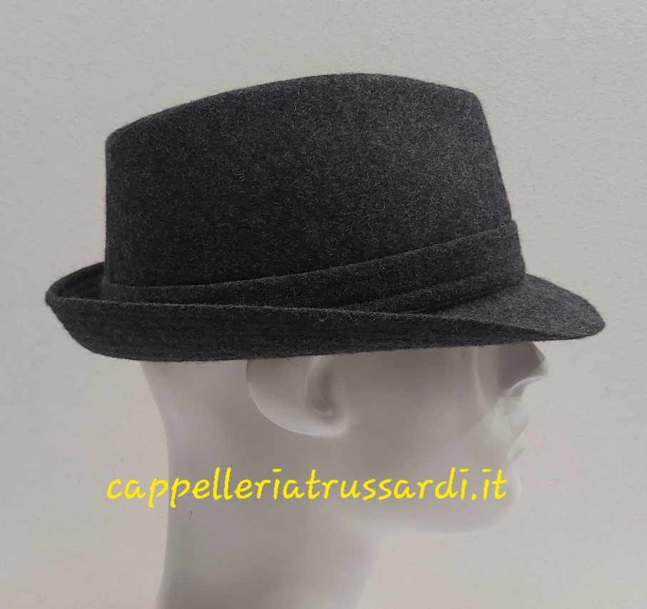 CAPPELLO TRILBY GRIGIO TESSUTO LANA MADE IN ITALY