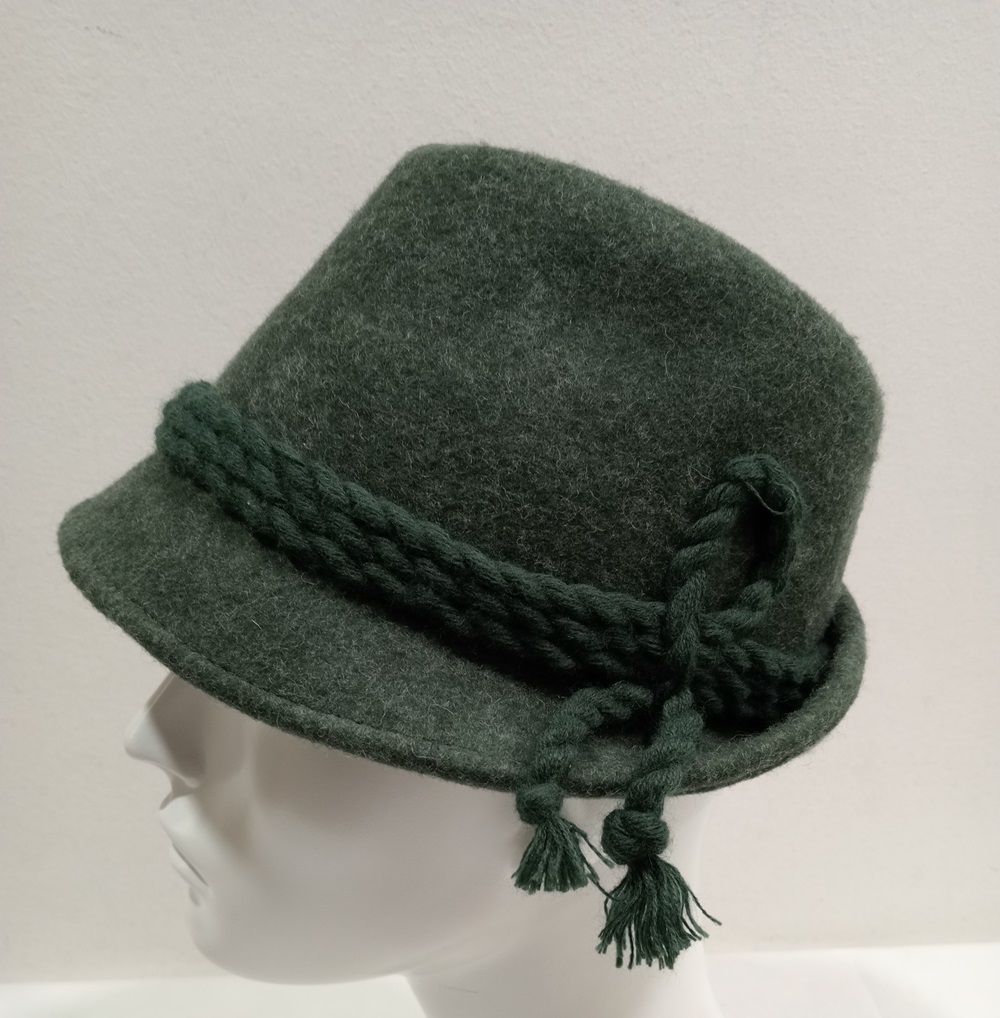 CAPPELLO TIROLESE FELTRO LANA VERDE LODEN Made in Italy