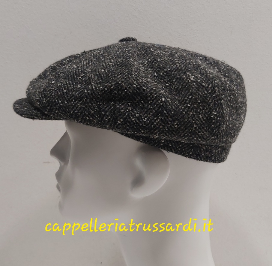 COPPOLA BERRETTO SPICCHI SPIGATO GRIGIO LANA MADE IN ITALY PEAKY BLINDERS MISURA XL 60/61