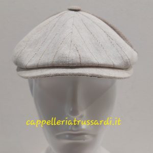 COPPOLA BERRETTO ESTIVO BEIGE PEAKY BLINDERS PATCHWORK LINO COTONE MADE IN ITALY