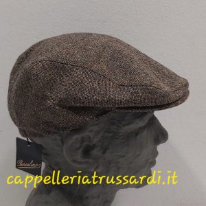 COPPOLA BERRETTO TWEED MARRONE BORSALINO ORIGINALE LANA MADE IN ITALY MISURA S 55/56