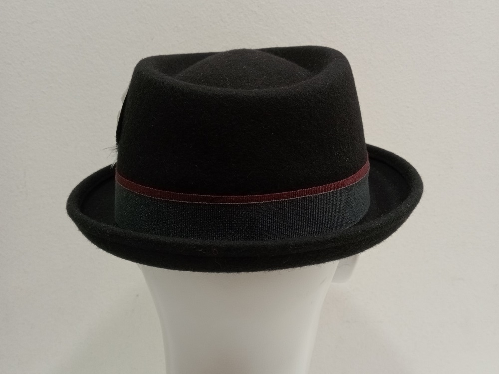 Cappello pork pie in feltro di lana nero made in Italy - immagine 5