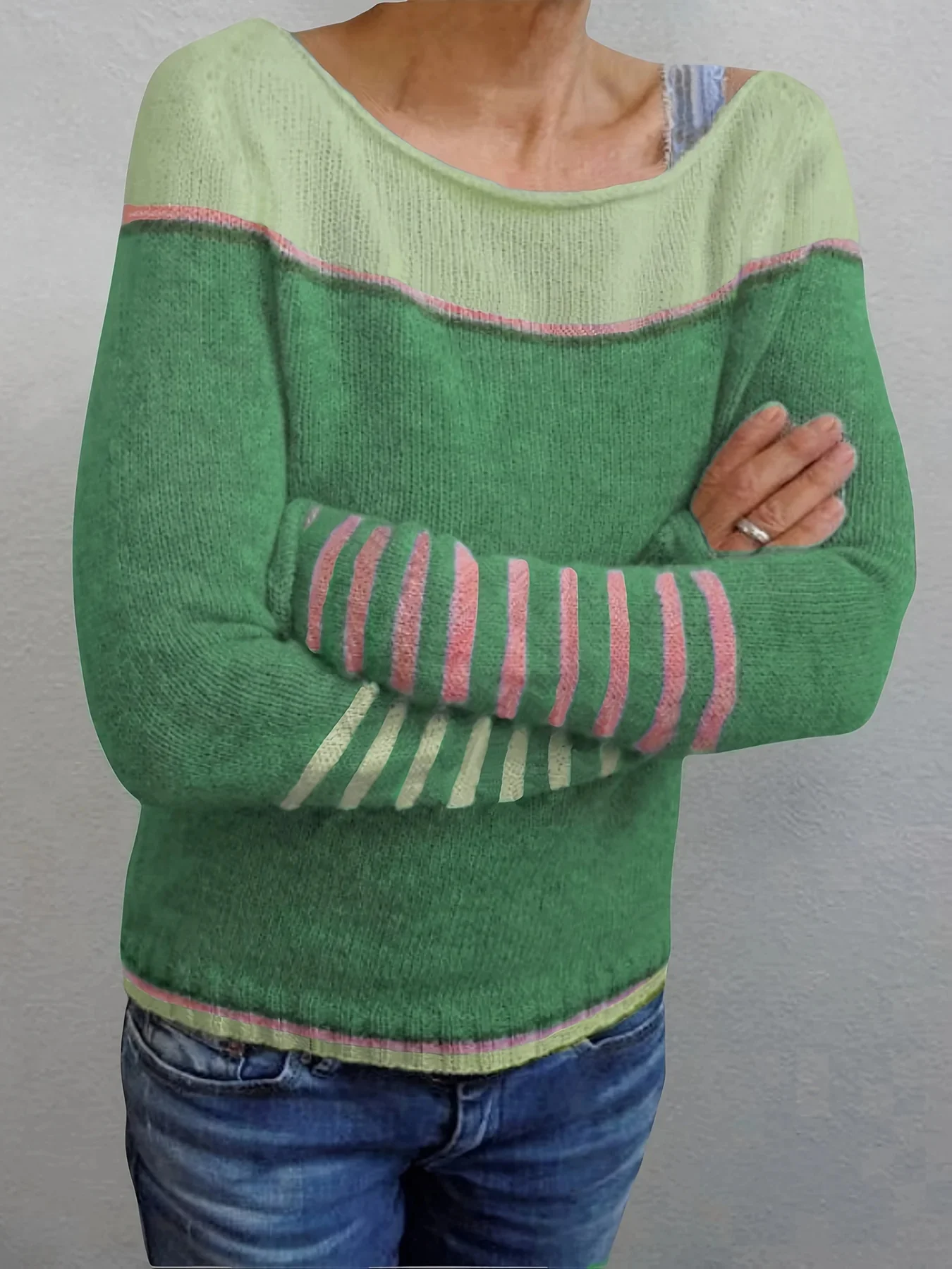 Maglione Donna Elegante a Righe Maniche Lunghe – Beatrice - immagine 8