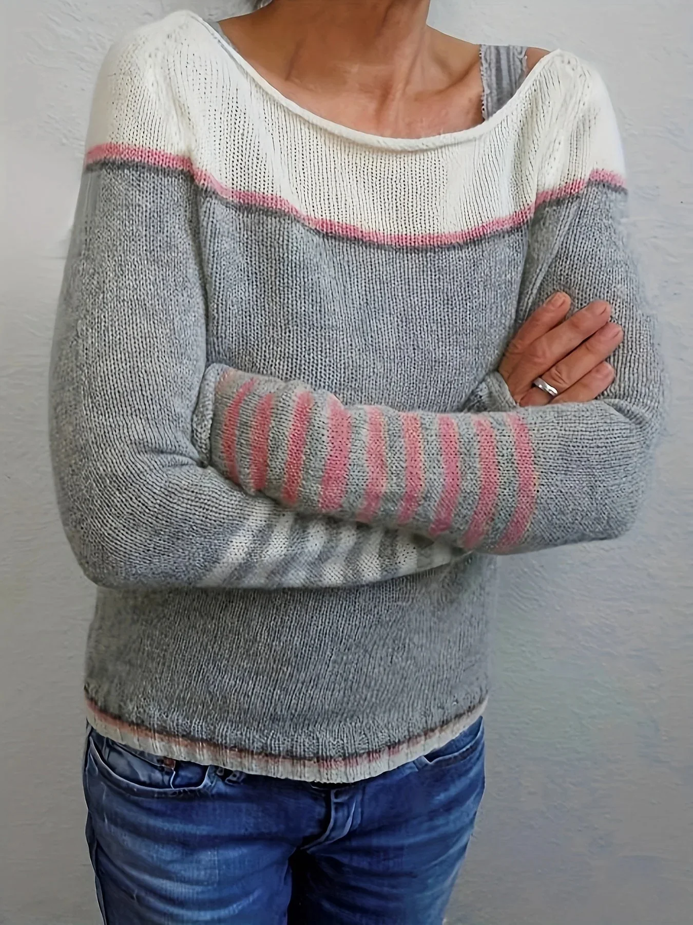 Maglione Donna Elegante a Righe Maniche Lunghe – Beatrice - immagine 3