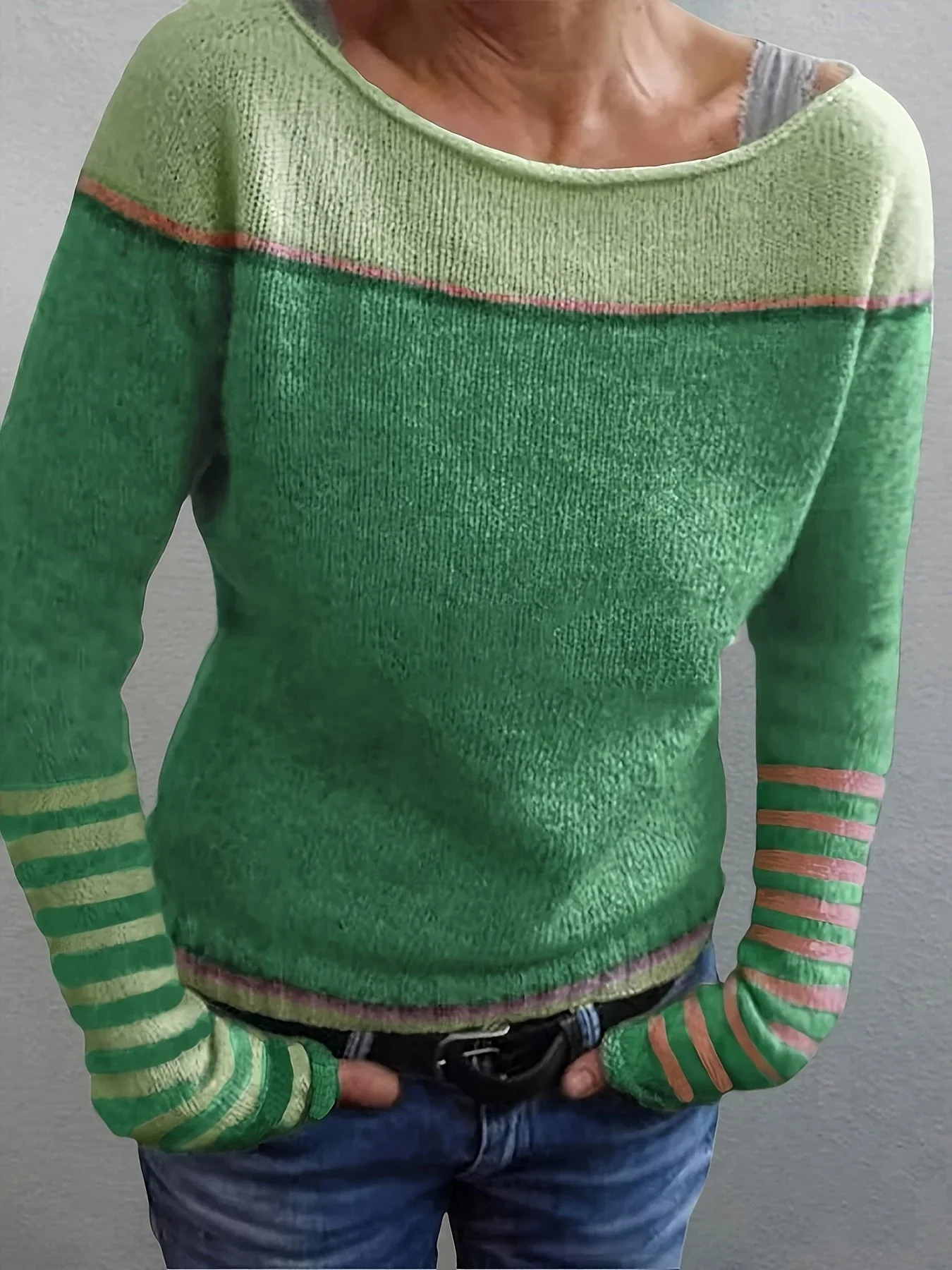 Maglione Donna Elegante a Righe Maniche Lunghe – Beatrice - immagine 9