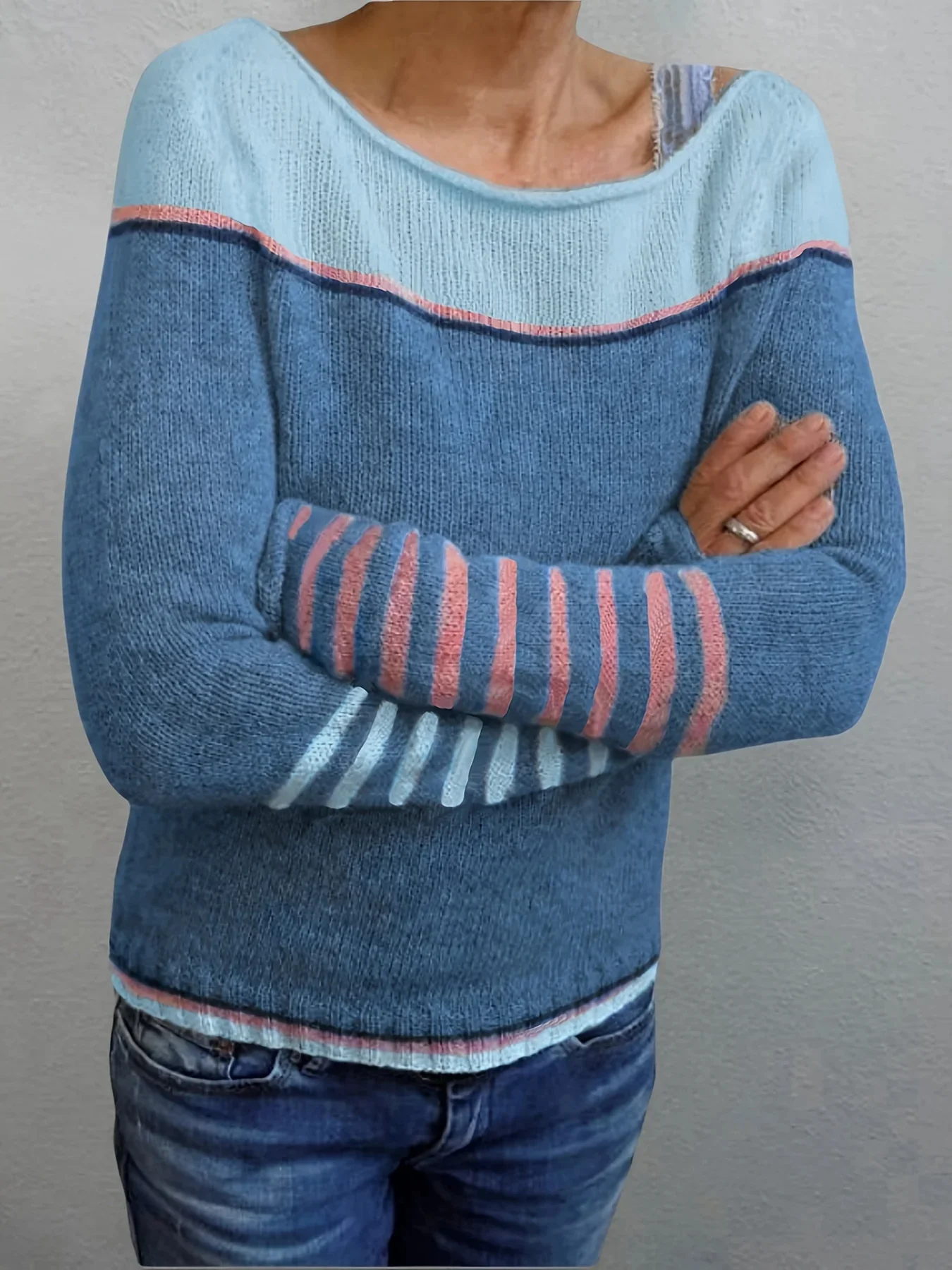Maglione Donna Elegante a Righe Maniche Lunghe – Beatrice - immagine 7