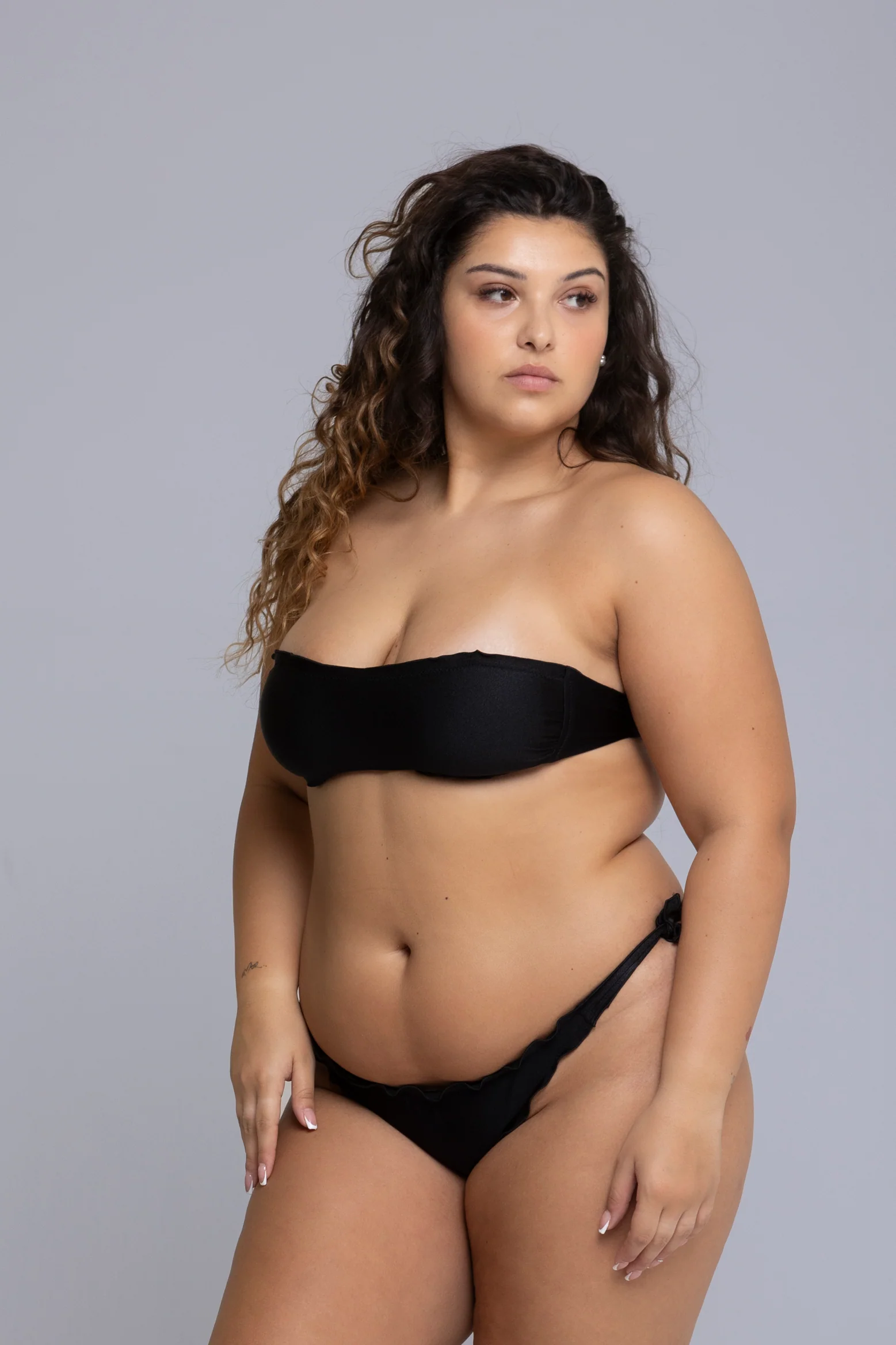 Bikini Frufru nero tinta unita - immagine 7