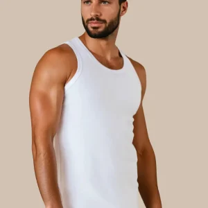 Canotta intima CALDO COTONE uomo spalla larga bianco colorato