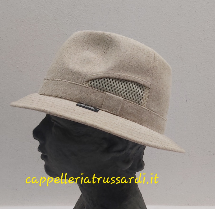 CAPPELLO CASUAL ESTIVO UOMO BEIGE ECRU LINO COTONE MADE IN ITALY - immagine 2