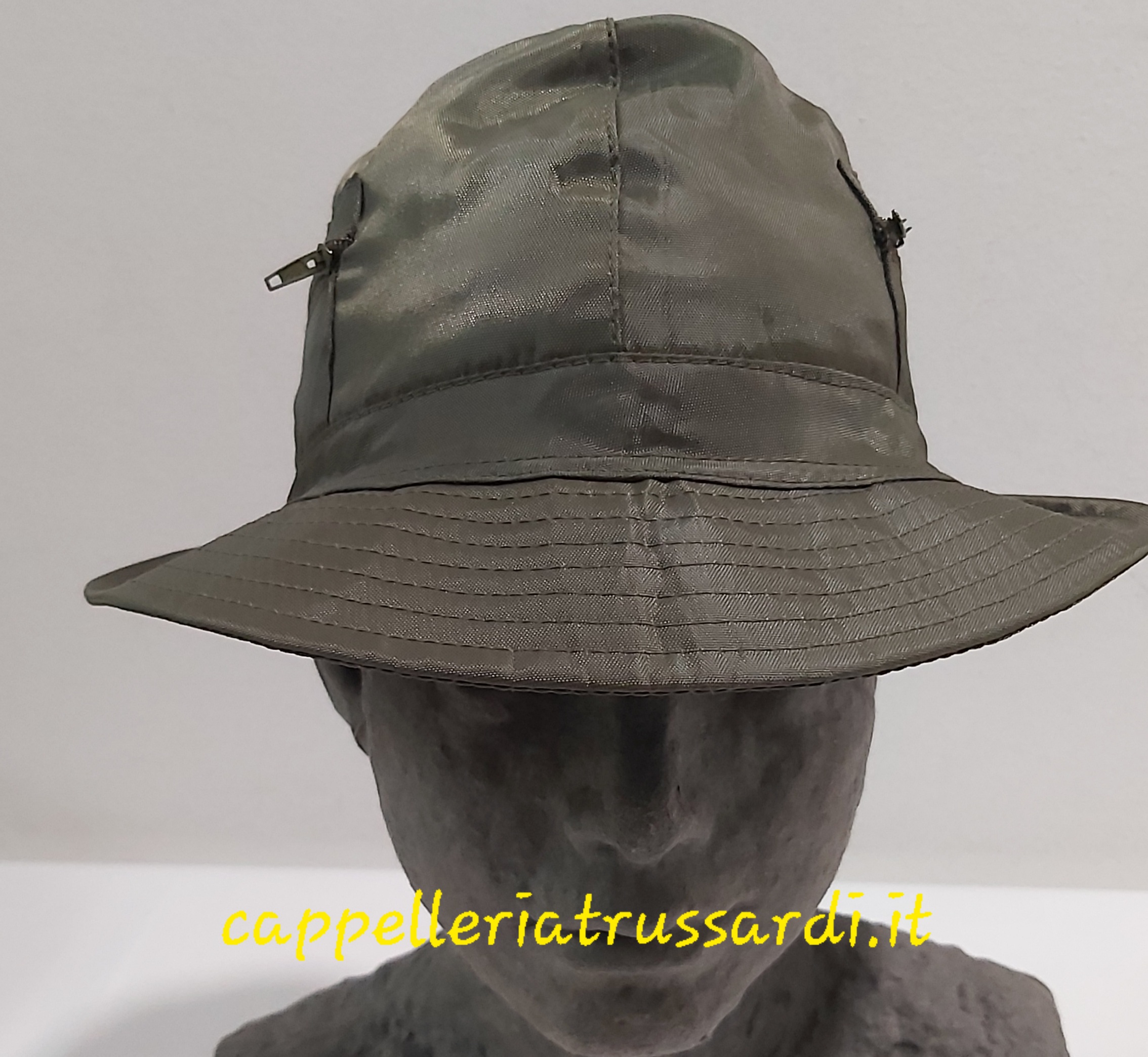 CAPPELLO IMPERMEABILE VERDE PESCATORE ADULTO BAMBINO MISURA 55 - immagine 2