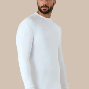 Maglia intima lupetto 100% caldo cotone bianco colorato S a 3XL